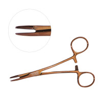 Olsen Hegar Needle Holder Scissors Combination 5 1/2" Serrated Tungsten Carbide Rose Gold Coated
