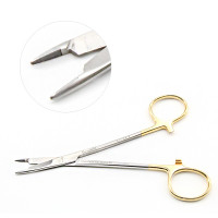 Olsen Hegar Combined Needle Holders and Scissors 7 1/2" Serrated Tungsten Carbide, Smaller Tips, European Style