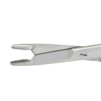Olsen Hegar Combined Needle Holders and Scissors 7 1/2" Serrated Tungsten Carbide, Smaller Tips, European Style