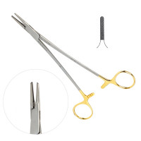 French Eye Ryder Needle Holder 10 1/4" Serrated Tungsten Carbide