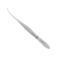Iris Forceps 4" 1x2 Teeth Half Curved Tips Delicate Pattern