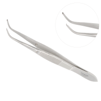 Iris Forceps 4" 1x2 Teeth Standard Pattern Fully Curved