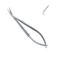 Noyes Iris Scissors Curved 4 1/2" Sharp Tips With Spring Handle