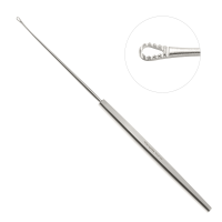 Shapleigh Ear Curette 6 1/4" Straight Serrated Loop Small Size 1