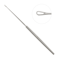 Shapleigh Ear Curette 6 1/4" Straight Serrated Loop Large Size 2