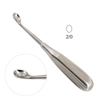 Spratt (Brun) Mastoid Curette 6 1/2" Oval Cup Size 2/0 (4.8mm)