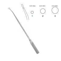 Cone Ring Curette 9" Aluminum Handle 25 Degree Angled #1 3mm Sharp Sharp