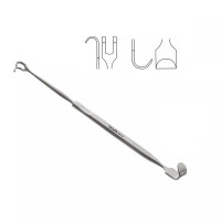 Jackson Tracheal Retractor Double Ended 2 Blunt Prongs 5/16"  Wide Solid Blade 3/8"  Wide 7"