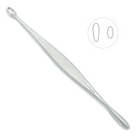 Volkman Bone Curette Double Ended  5" Oval Cup 6x10mm and Round Cup 7mm Dia
