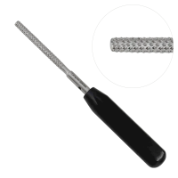 Single Side Bone Rasp 10" Round Tip Phenolic Handle
