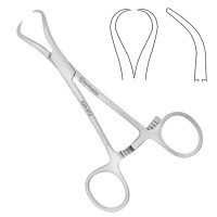 Bone Reduction Forcep 5" Curved Pointed Tips Maximum Opening 16mm