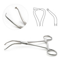 Bone Reduction Forcep 5 1/2" Curved With Guide .047" (1.2mm) Maximum Opening 12mm
