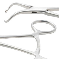 Bone Reduction Forcep 6 3/4" Curved With Guide .045" (1.1mm) Maximum Opening 18mm