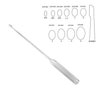Bone Curette 15" Hollow Handle Straight Oval Cup #1 (6.9mm)
