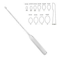 Bone Curette 15" Hollow Handle Straight Oval Cup #3 (8.7mm)