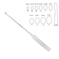Bone Curette 15" Hollow Handle Straight Oval Cup #4 (9.6mm)