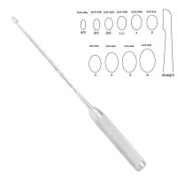 Bone Curette 15" Hollow Handle Straight Oval Cup #6 (11.4mm)