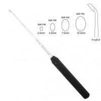 Curette Large Handle 17" Angled Plastic Handle 9" Black Oval Cup 4.5mm
