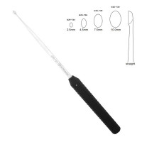Curette Large Handle 17" Straight Plastic Handle 9" Black Oval Cup 2.5mm