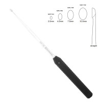 Curette Large Handle 17" Straight Plastic Handle 9" Black Oval Cup 4.5mm