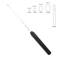 Curette Large Handle 17" Straight Plastic Handle 9" Black Oval Cup 7.5mm