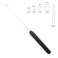 Curette Large Handle 18" Straight Plastic Handle 9" Black Oval Cup 10.0mm
