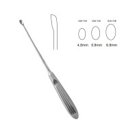 Halle Curette 8 1/2" Hollow Handle Straight Malleable Oval Cup Size 1 (4.8mm)