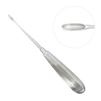 Halle Curette 9" Straight, 9.0mm x 5.0mm Sharp Oval Cup, Hexagonal Handle