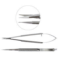 Micro Surgery Scissors  Sharp Points Round Handles Straight 6"