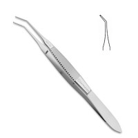 Mcpherson Micro Iris Forceps Smooth Platform 0.3x5mm Curved 3 1/2"