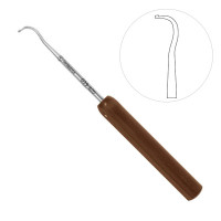 Suture Passer 7" Curved With Crochet Hook Phenolic Handle