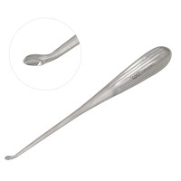 Epstein Curette 8” Hollow Handle Reverse Angle Oval Cup #1 (4.0mm)