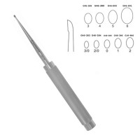 Cobb Curette Knurled Stainless Handle 11” Oval Cup Straight #3/0 (2.0mm)