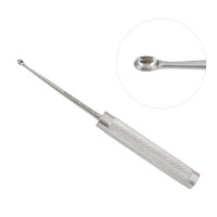 Cobb Curette Knurled Stainless Handle 11” Oval Cup Straight #4/0 (6mm)