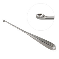 Brun Curette Hollow Handle Straight Shaft Oval Cup 8” #6 (8.8mm)