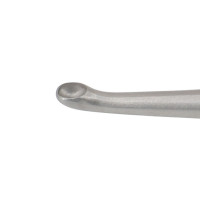 Brun Curette Solid Handle Straight Shaft Oval Cup 9” #2/0 (3.3mm)