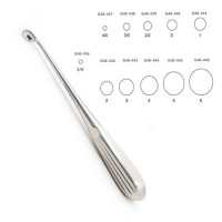 Brun Curette 7" Hollow Handle Angled Shaft Oval Cup #3/0 (2.8mm)