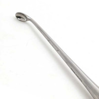 Brun Curette 7" Hollow Handle Angled Shaft Oval Cup #0 (3.7mm)
