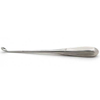 Brun Curette 7" Hollow Handle Angled Shaft Oval Cup #0 (3.7mm)
