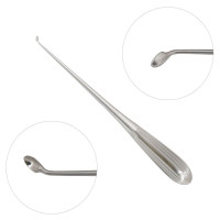 Epstein Curette 9" Hollow Handle Reverse Angle Oval Cup #0/0 (3.0mm)