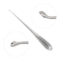 Epstein Curette 9" Hollow Handle Reverse Angle Oval Cup #0/0 (3.0mm)