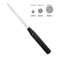 Caspar Bone Tamp 8" Cross Serrated Tip 3mm   Black Plastic Handle