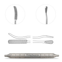 Miller Colburn Bone File 7 1/2" Double Ended #2 - 5mm/4.5mm Curved Up/Straight Oval Cross Serrated