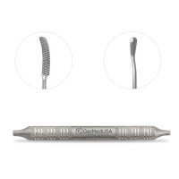Miller Colburn Bone File 7 1/2" Double Ended #2 - 5mm/4.5mm Curved Up/Straight Oval Cross Serrated