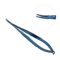 Jacobson Microvascular Needle Holder 5" Curved Smooth Jaws Titanium