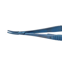 Jacobson Microvascular Needle Holder 5" Curved Smooth Jaws Titanium