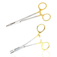 Olsen Hegar Needle Holder with Scissors Tungsten Carbide Insert Jaws Left Hand